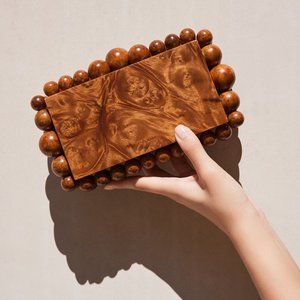 Cult Gaia Acrylic Eons Clutch - Colour Chestnut